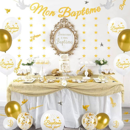 iZoeL Baptême Bannière Babyparty-Dekoration Star Guirlande