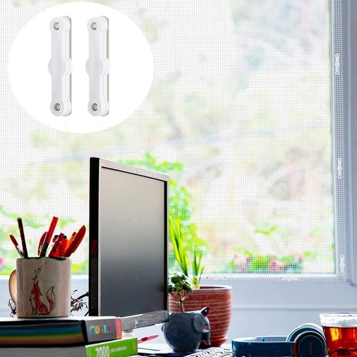 12x Fenster Fliegengitter Clips Ohne Bohren, Selbstklebend