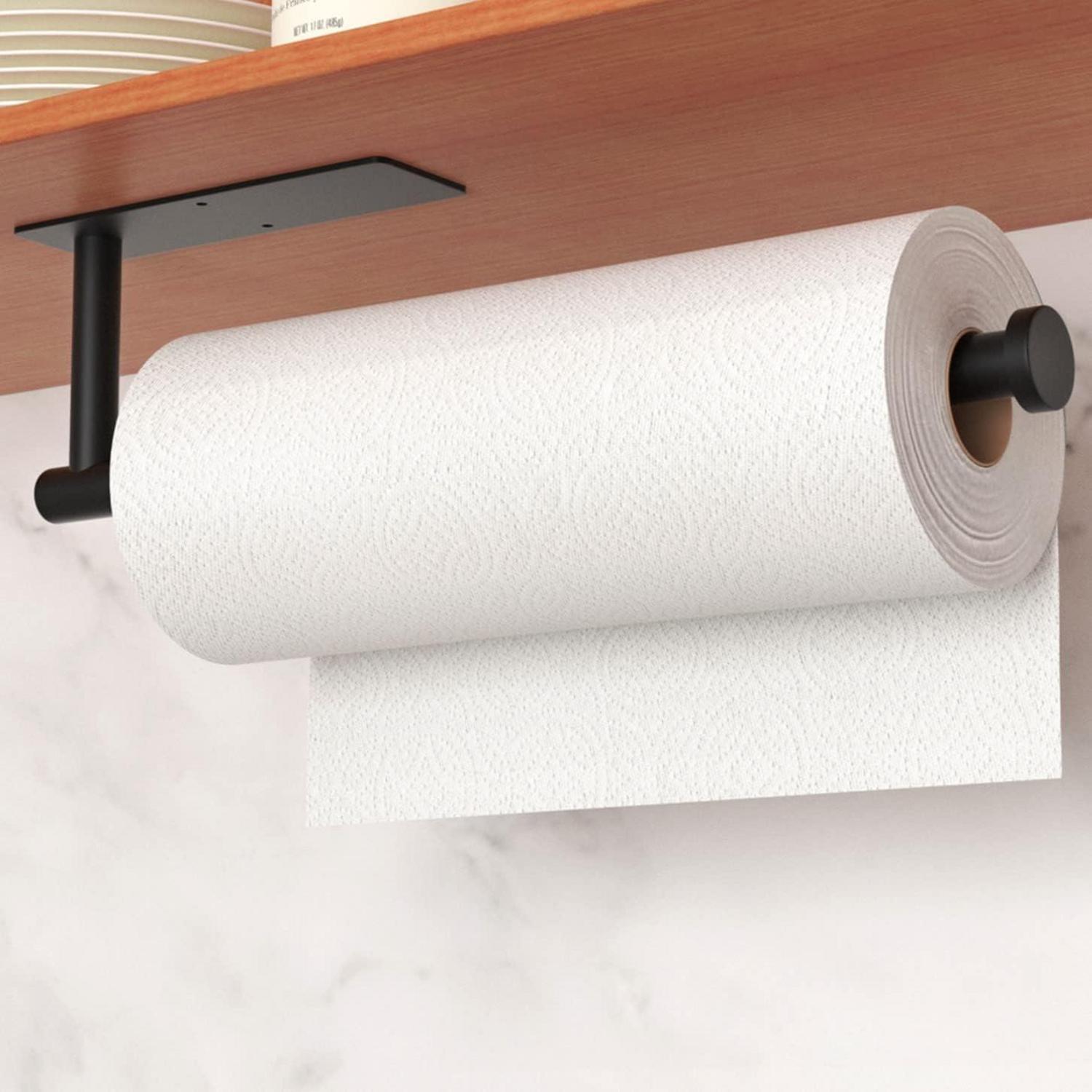 Küchenrollenhalter selbstklebend bohrbar mattschwarz Edelstahl SUS304