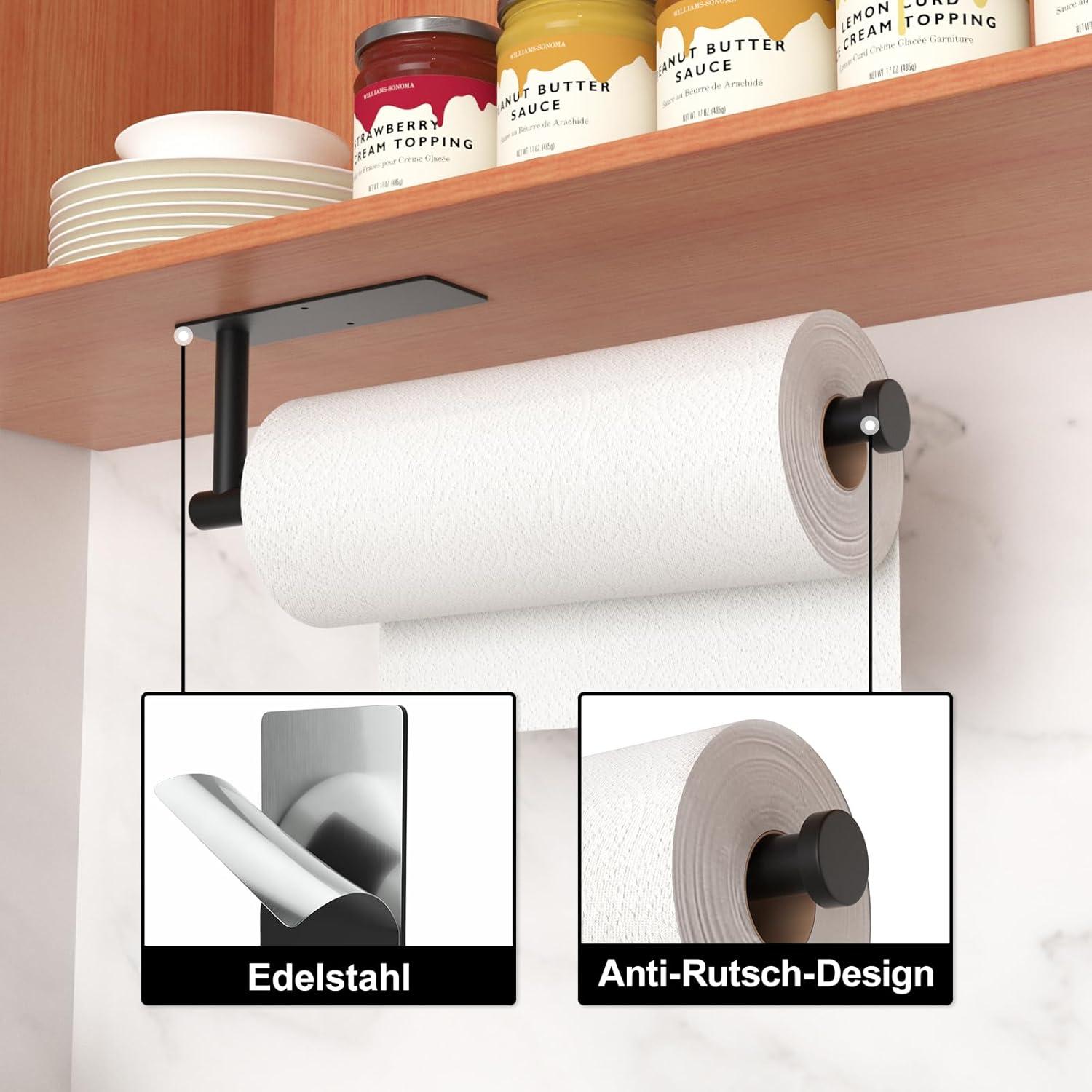 Küchenrollenhalter mattschwarz Edelstahl SUS304 Wandmontage