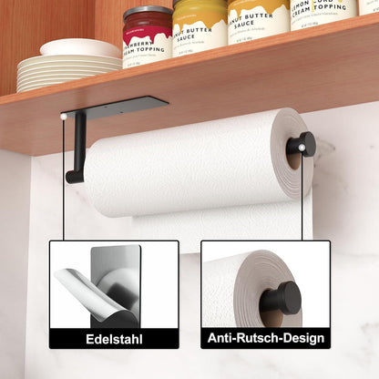 Küchenrollenhalter mattschwarz Edelstahl SUS304 Wandmontage
