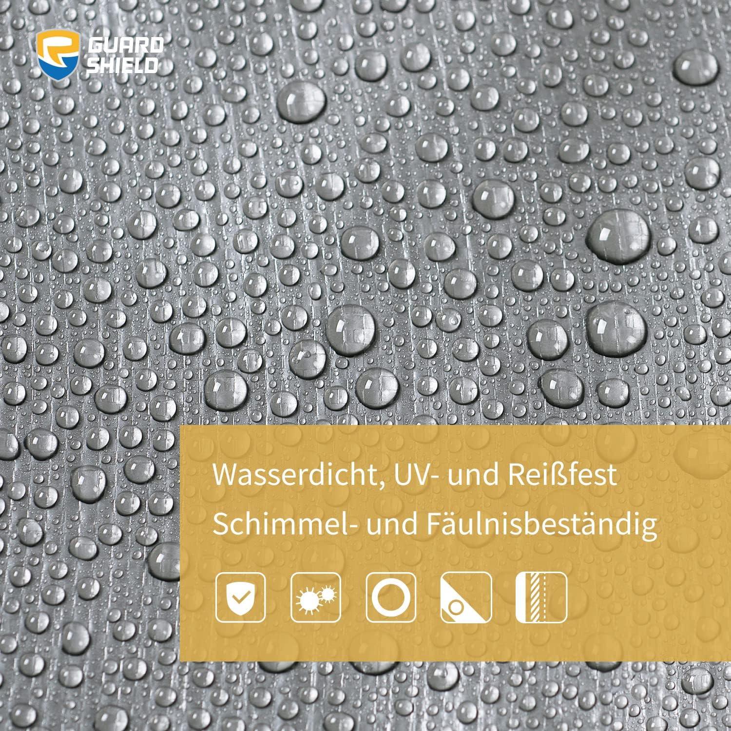 Abdeckplane Wasserdicht mit Ösen 4m x 5m Grau/Schwarz