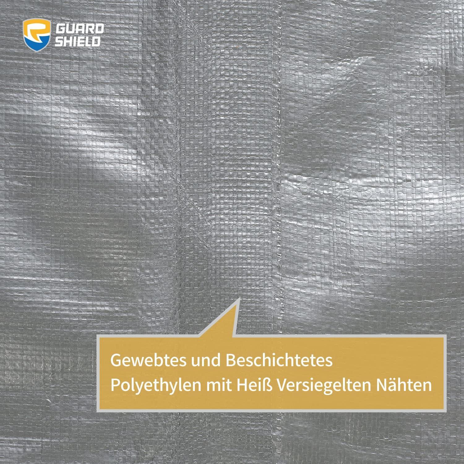 Abdeckplane 4x5m Wasserdicht Schimmelresistent UV-stabilisiert Grau/Schwarz