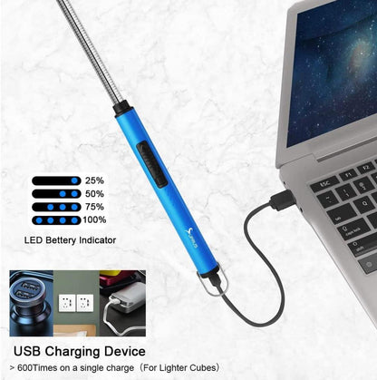 SUPRUS Elektrisches Lichtbogen Feuerzeug USB Wiederaufladbar Blau