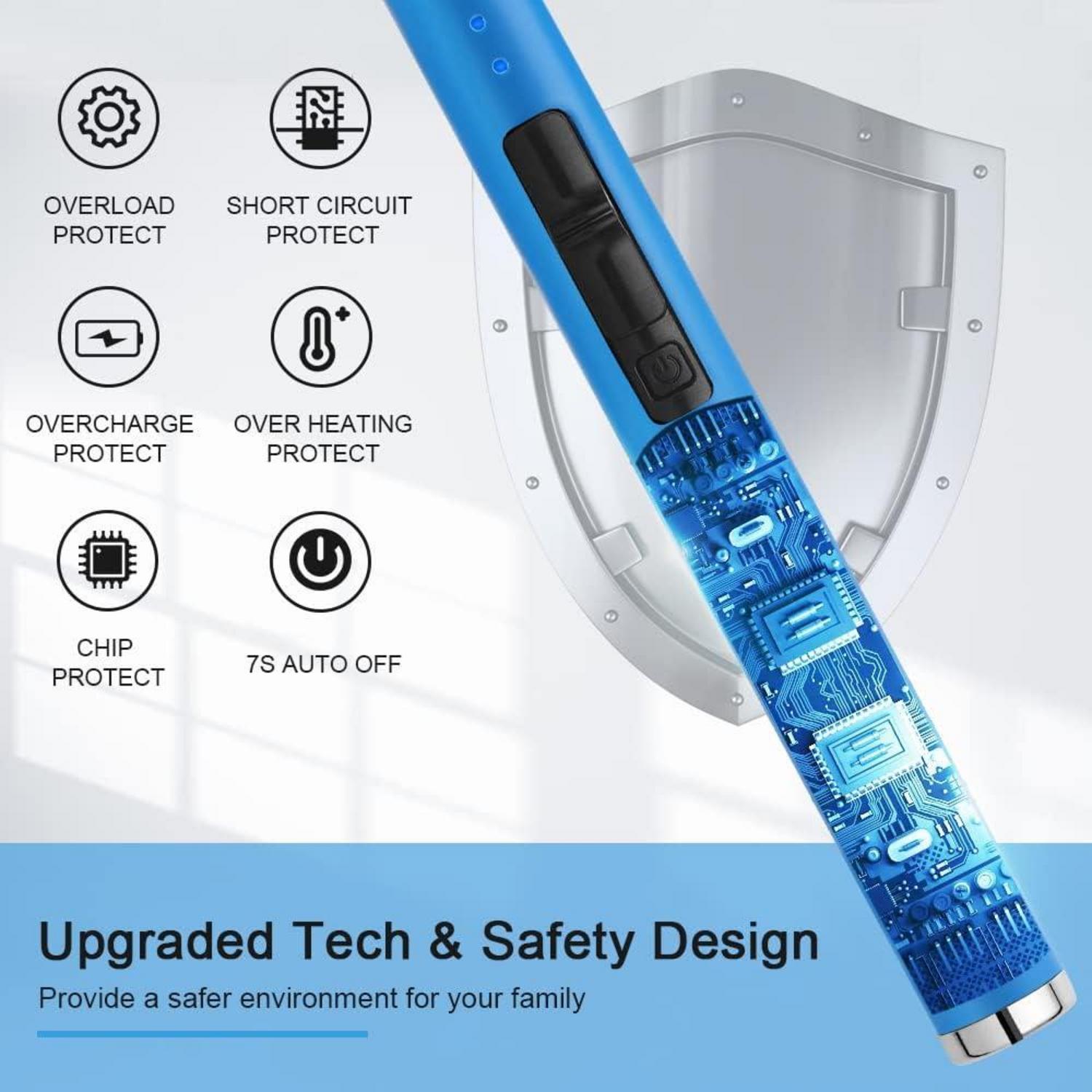 SUPRUS Lichtbogen Feuerzeug USB Aufladbar Plasma Blau