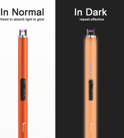 Elektronisches Plasma Lichtbogen Feuerzeug USB Aufladbar Orange