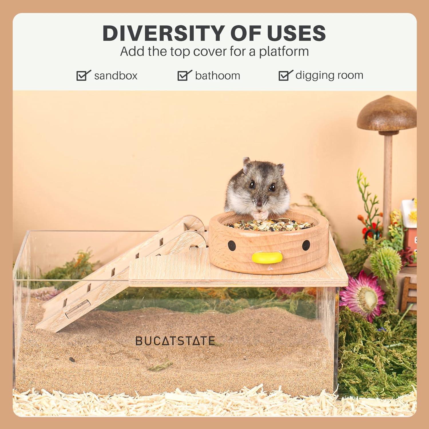 Sandbad für Hamster mit Leiter - Acryl Katzenklo Kleintiere