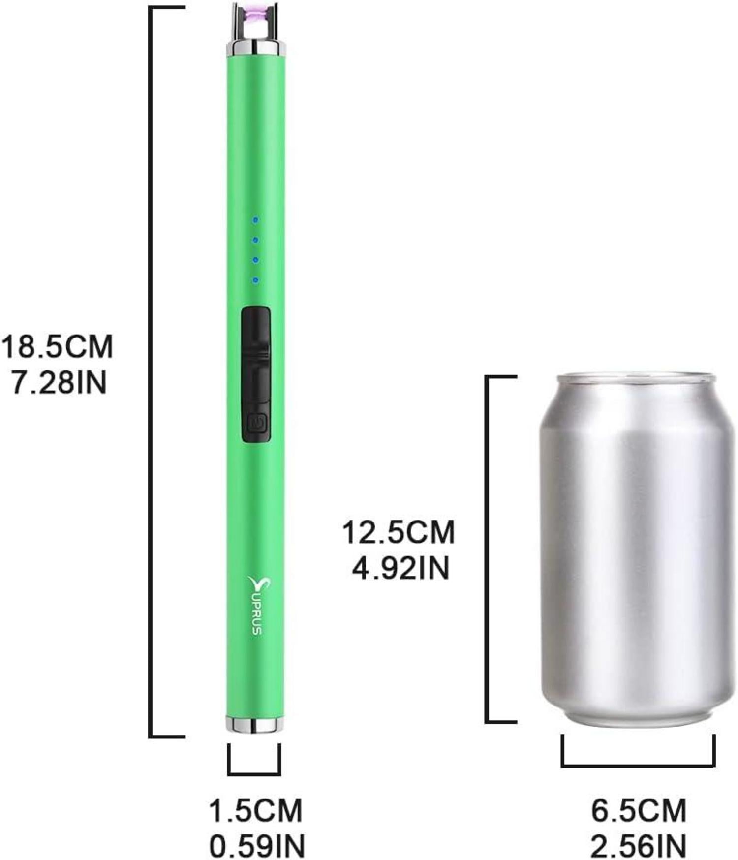 Elektronisches Lichtbogen Feuerzeug USB Aufladbar Triple-Sicherheitsdesign Grün