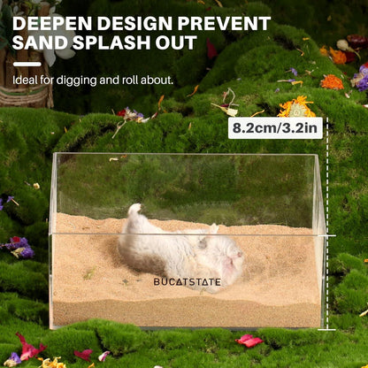 Acryl Hamster Sandbad Container für Kleintiere 20x8,2cm