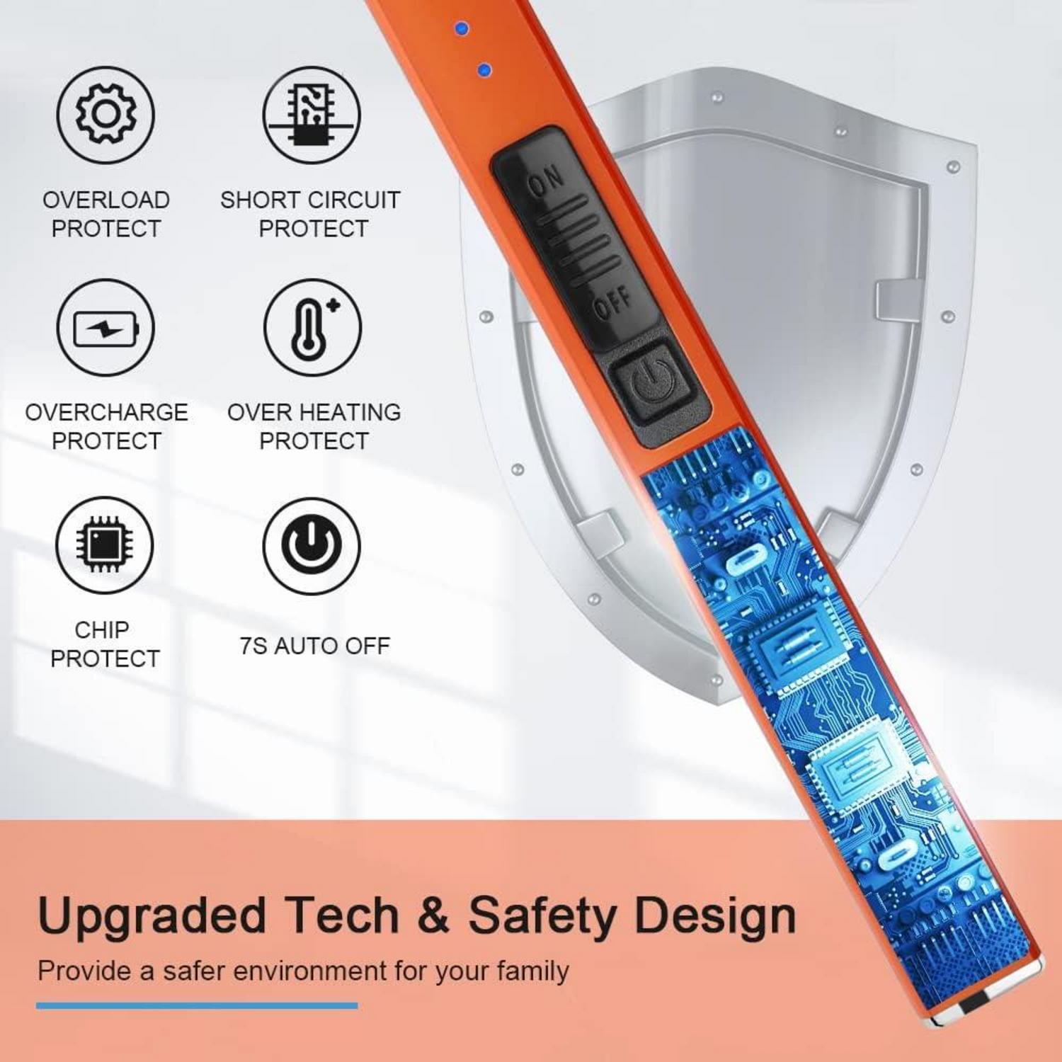 Wiederaufladbares Elektrisches Feuerzeug USB-Lichtbogenanzünder Orange