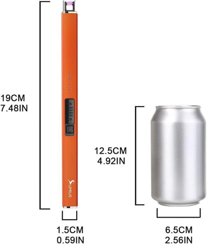 SUPRUS Leuchtfeuerzeug USB-Lichtbogenanzünder Orange & Winddicht