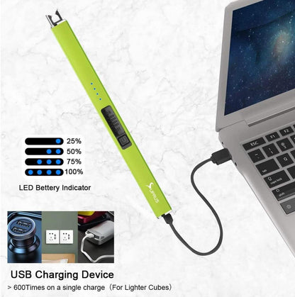Wiederaufladbares Leuchtfeuerzeug USB Kerzenanzünder gelb Winddicht