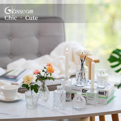 Kleine Glasvase Set Kristallvase Mini Vasen Tischdeko Vintage