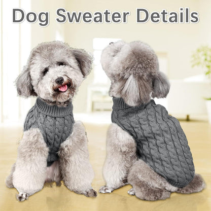 Hundepullover Winter Rollkragen Strickpullover Weich für Kleine Hunde