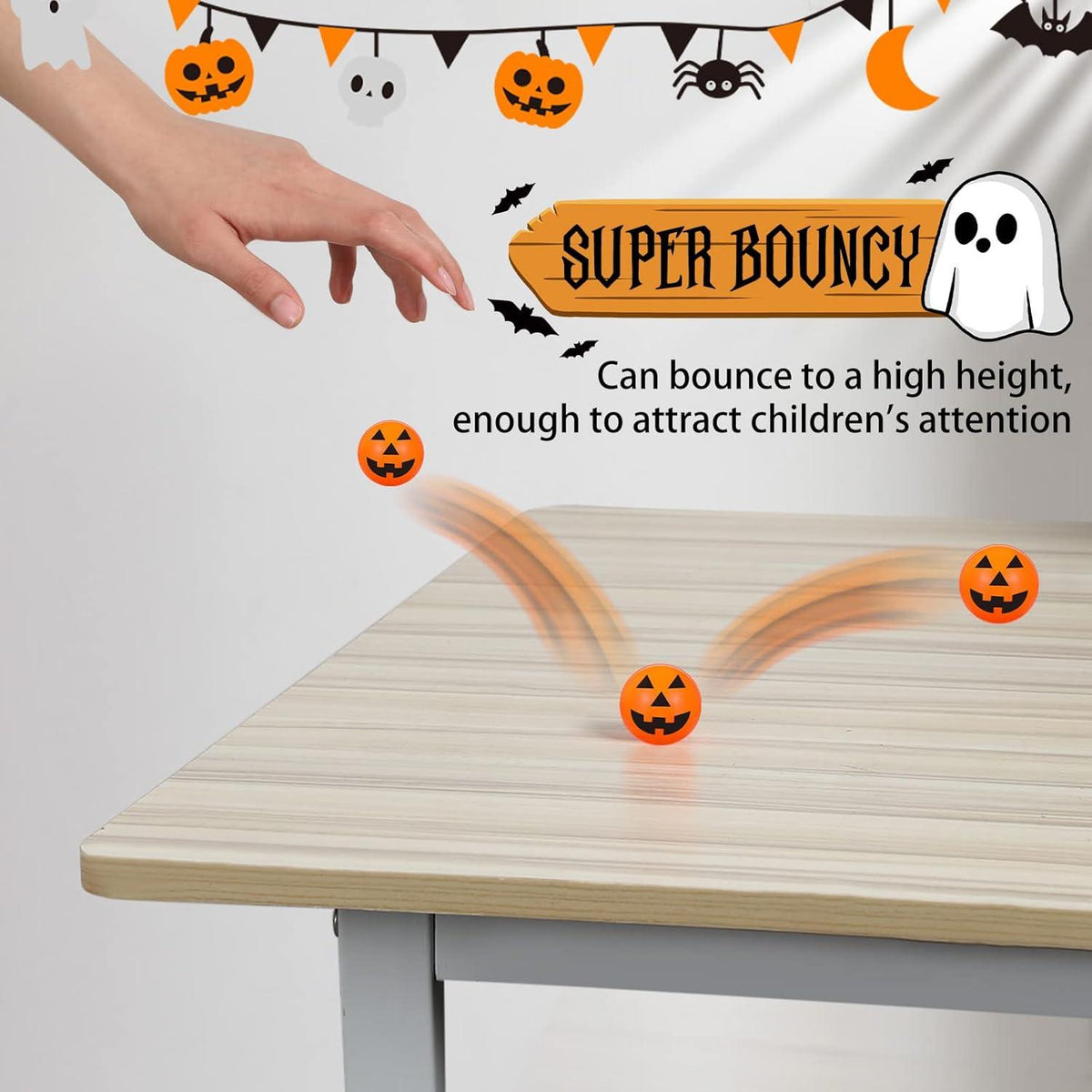 Halloween Hüpfbälle Kürbis Gummiball Flummi Partytüten 20er Set