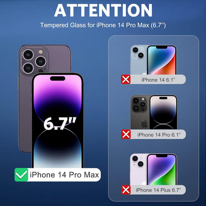 Panzer Schutzglas + Kamerafolie für iPhone 14 Pro Max, 3+3 Stück