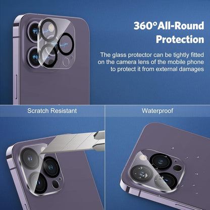 Panzer Schutzglas mit Rahmen, 3+3 Stück für iPhone 14 Pro Max 6,7 Zoll