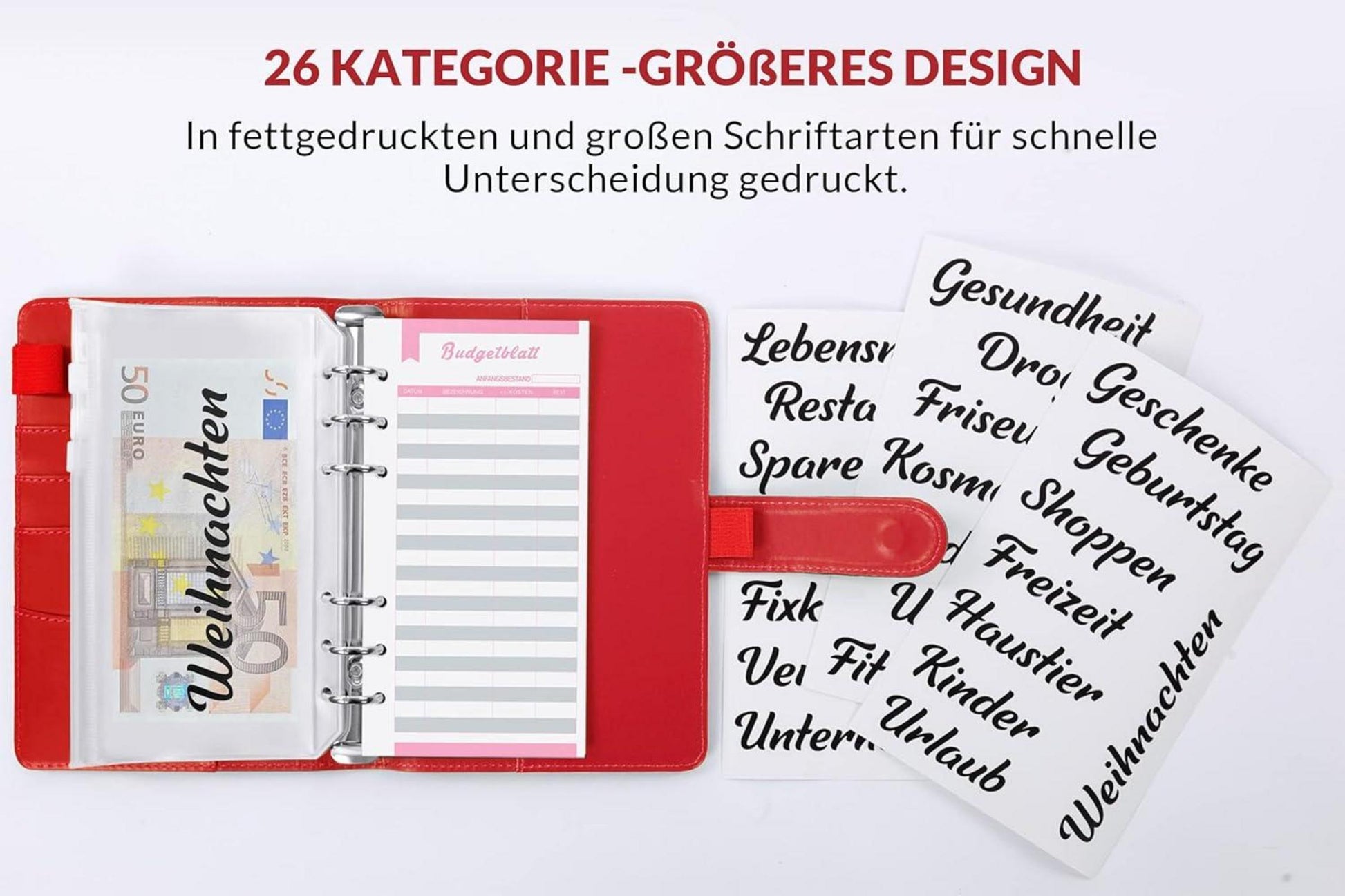 Budget Binder A6 Ringbuch Budget Planner Geld Sparen Mappe