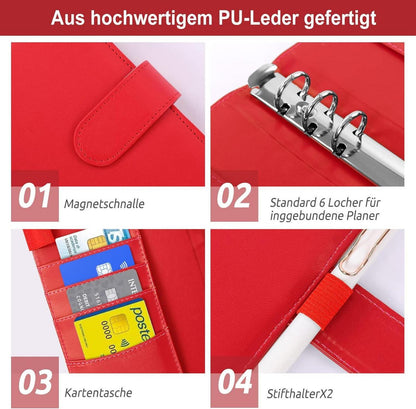 KONVINIT Budget Binder A6 Geld Spar-Mappe 12 Budgetbogen