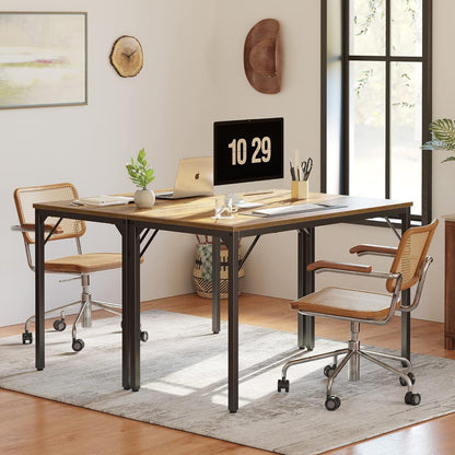 Schreibtisch 140 x 60 x 75 cm Industrie-Design Braun