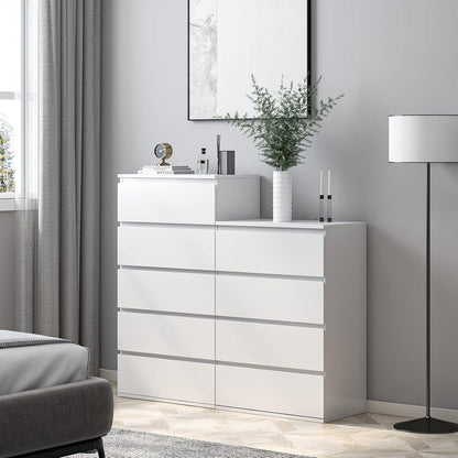 Weiße Kommode mit 4 Schubladen – 60x40x80cm, Schlafzimmer Sideboard