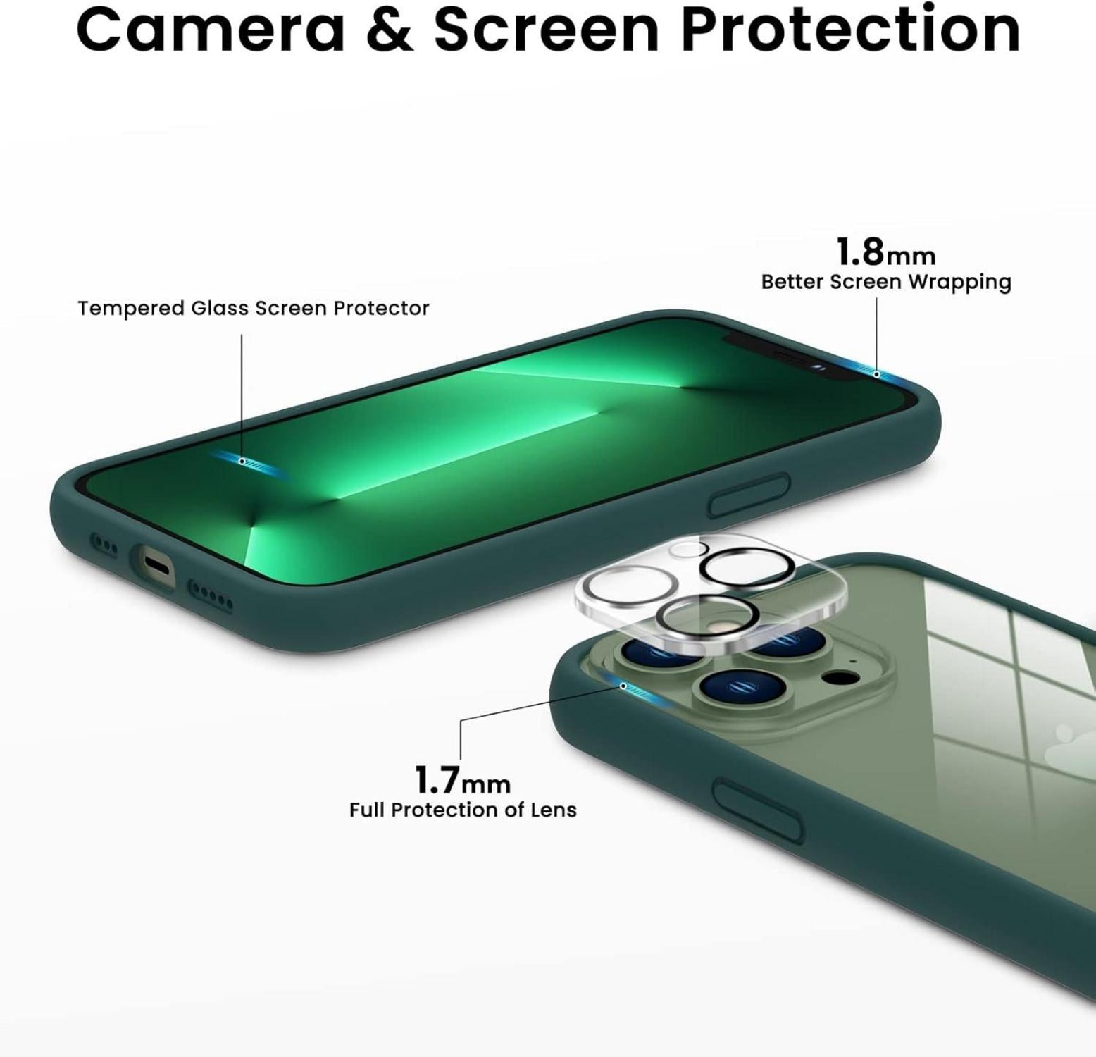 iPhone 13 Pro Hülle Flüssig Silikon Bumper Case mit Screen und