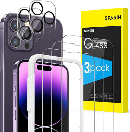 Panzer Schutz Glas iPhone 14 Pro 2022 6,1 Zoll 9H Härte 3+2 Stück
