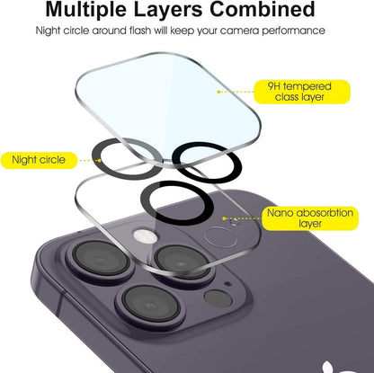 Panzer Schutz Glas für iPhone 14 Pro 6,1 Zoll 2022, 3+2 Stück