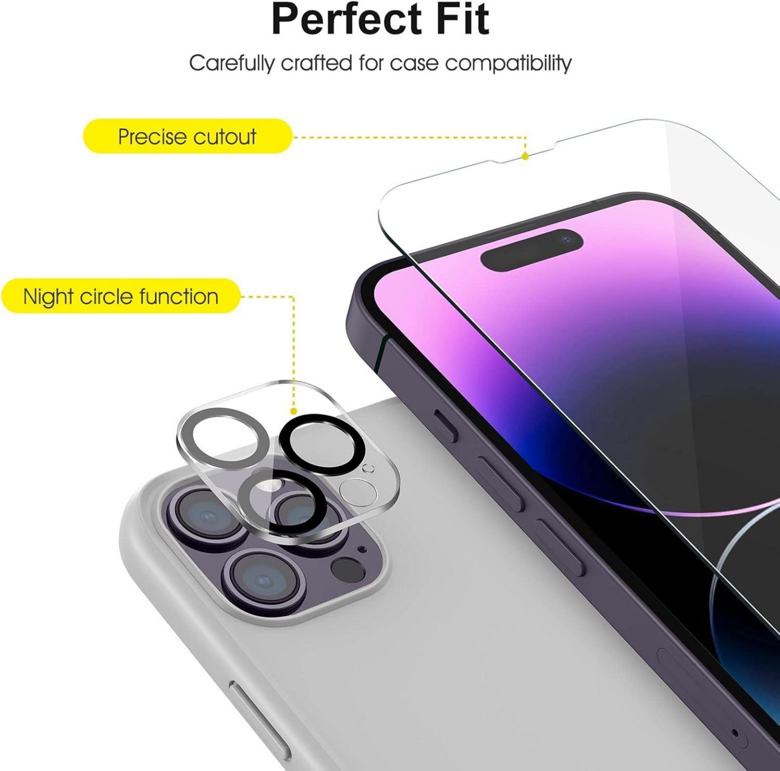 Panzer Schutz Glas für iPhone 14 Pro 6,1 Zoll 2022, 3+2 Stück