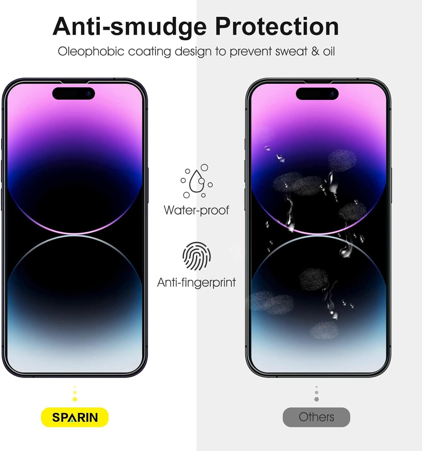 Schutzglas Panzer für iPhone 14 Pro 2022, 3+2 Stück, 9H Härte, Rahmenhilfe