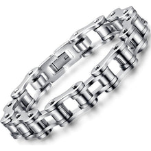 Herren Armband Edelstahl Gliederkette Biker Stil 21.5cm