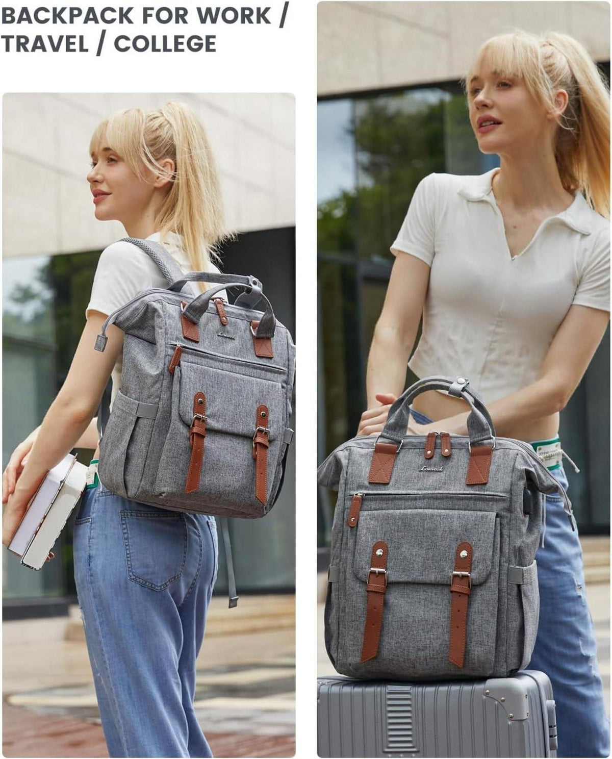 LOVEVOOK Damen Rucksack Laptop 15,6 Zoll wasserdicht Uni