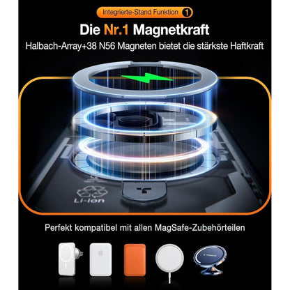 TORRAS iPhone 14 Pro Hülle MagSafe-Ständer Schwarz Magnetic