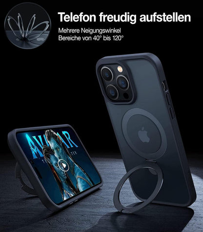 TORRAS 2024 Dynamic Magnetring iPhone 14 Pro Hülle Schwarz MagSafe-Ständer