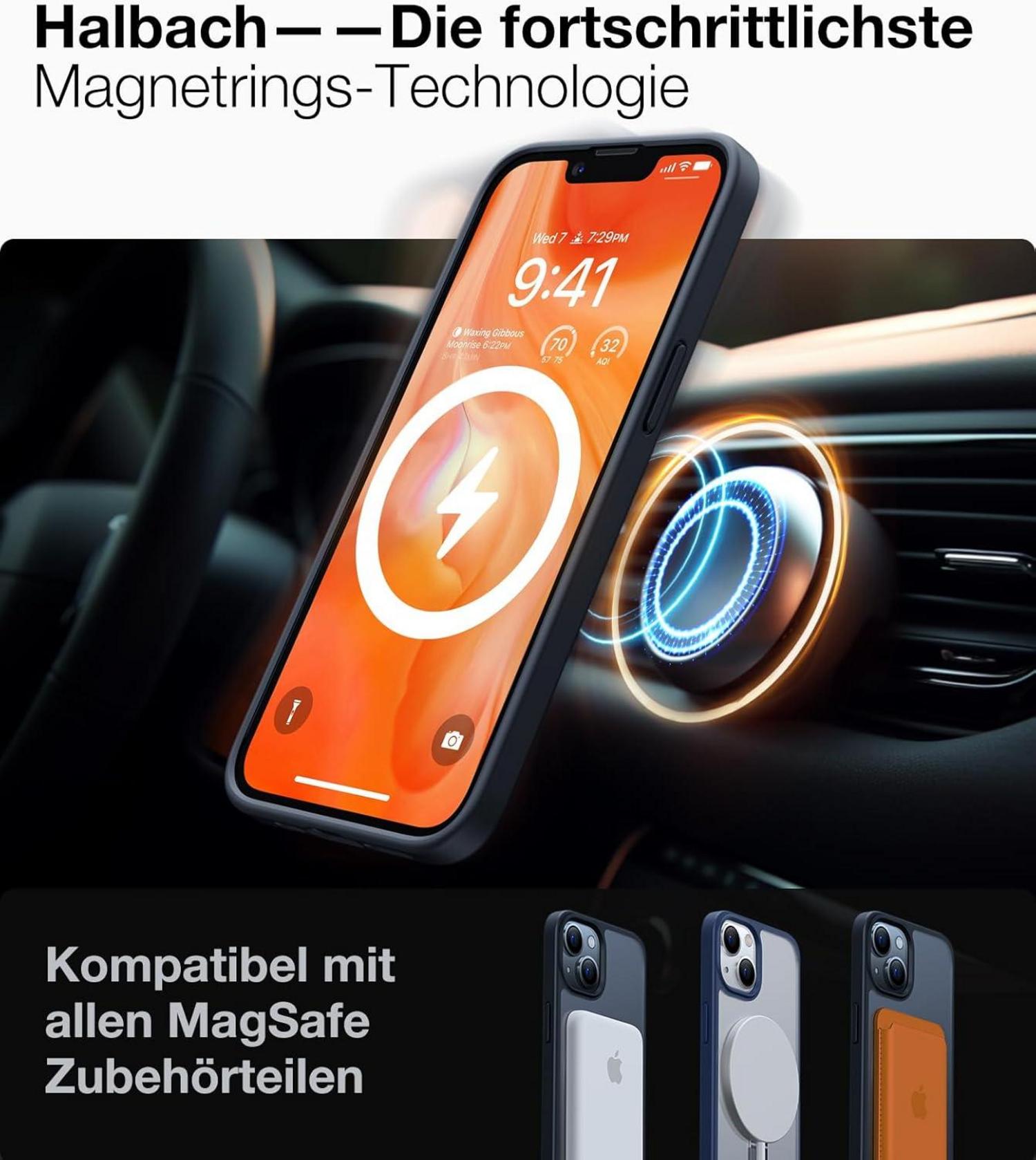 iPhone 13 & 14 Hülle MagSafe Militärstandard Halbach-Magnet