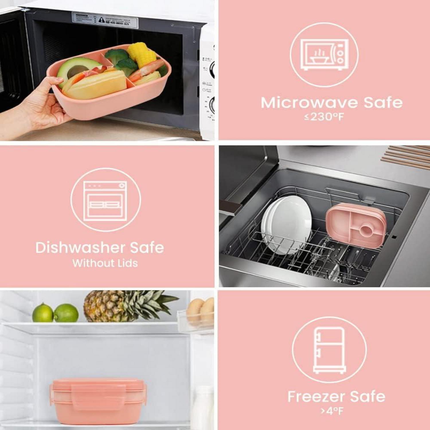 Bugucat Lunchbox Kinder Fächern 1900ML Bentobox Lunchbox Frühstücksbox 2-Lagige Brotdose