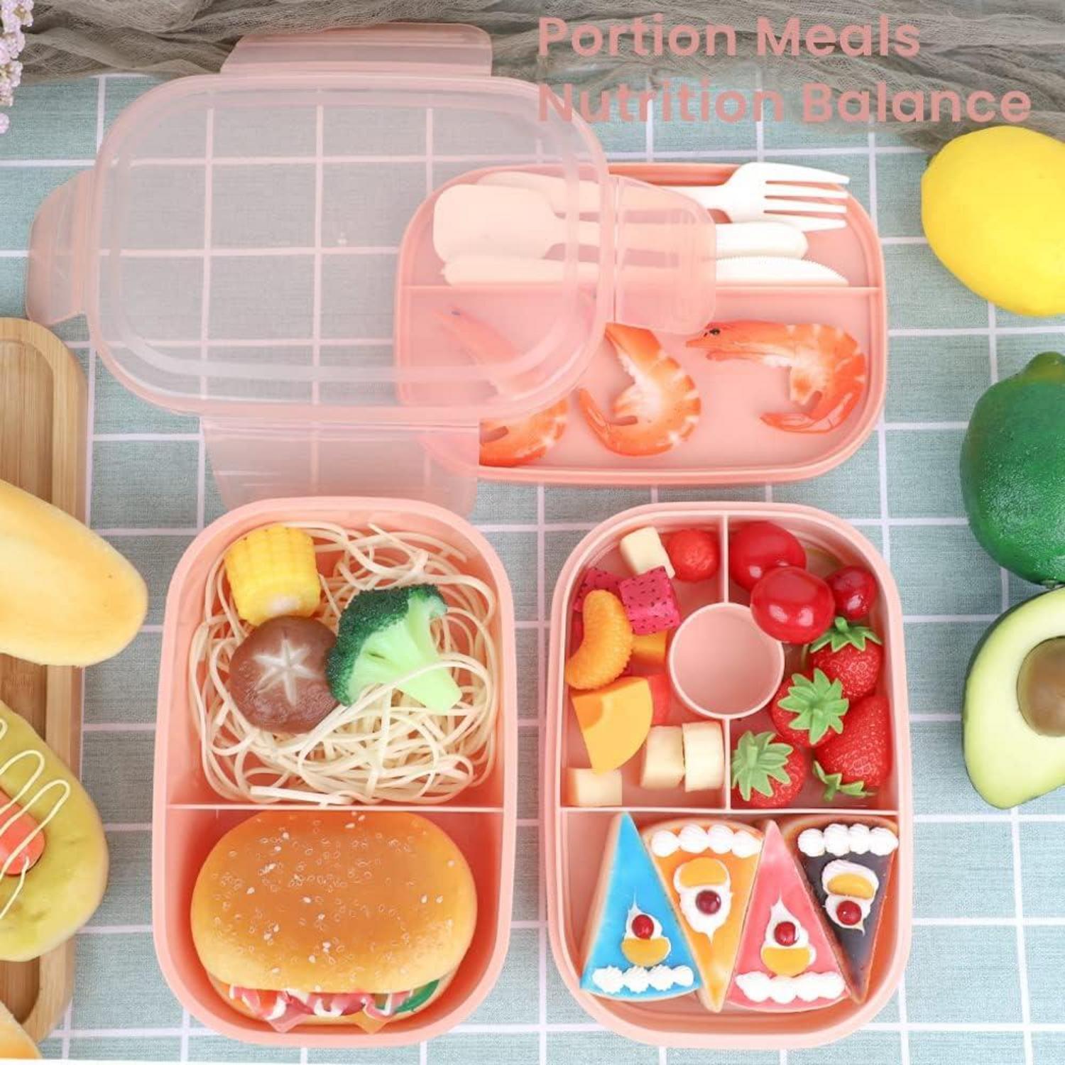 Lunchbox Kinder mit Fächern 1900ML Bentobox 5 Fächern 2-Lagige