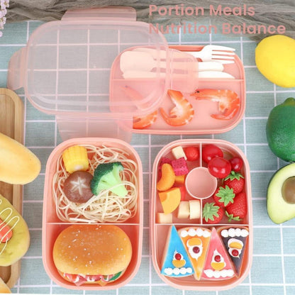 Lunchbox Kinder mit Fächern 1900ML Bentobox 5 Fächern 2-Lagige