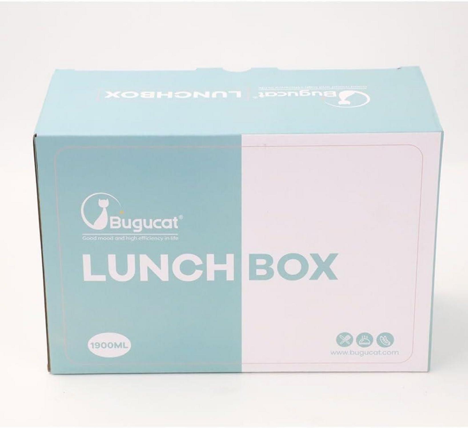 Bugucat Lunchbox Kinder Bentobox 1900ML 5 Fächer Vesperbox Picknick Arbeit
