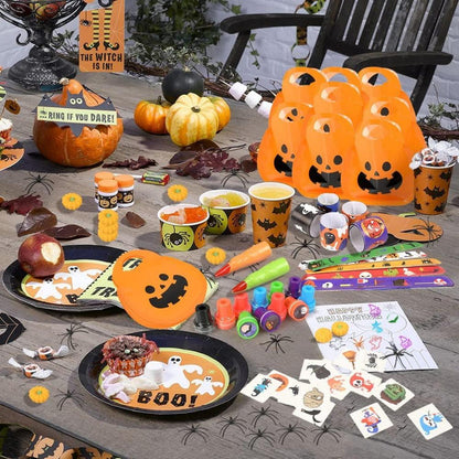 Halloween Kinder Mitgebsel Party Geschenk Kostüm Bärte Tattoo Hexen