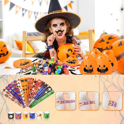 162-teiliges Halloween Kinder Mitgebsel Party Set Bärte Tattoo Finger