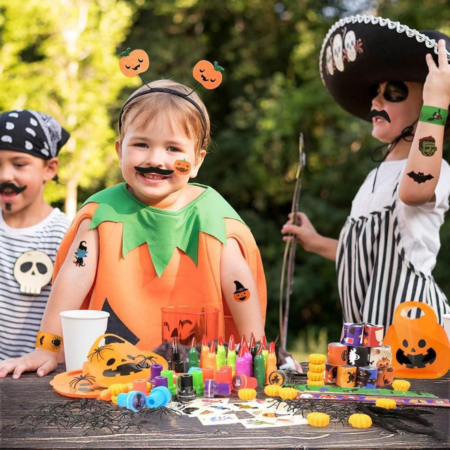 Halloween Kinder Mitgebsel Party Geschenk Kostüm Bärte Tattoo Hexen