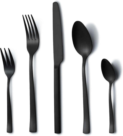 30-teiliges Besteck Set Schwarz Edelstahl für 6 Personen