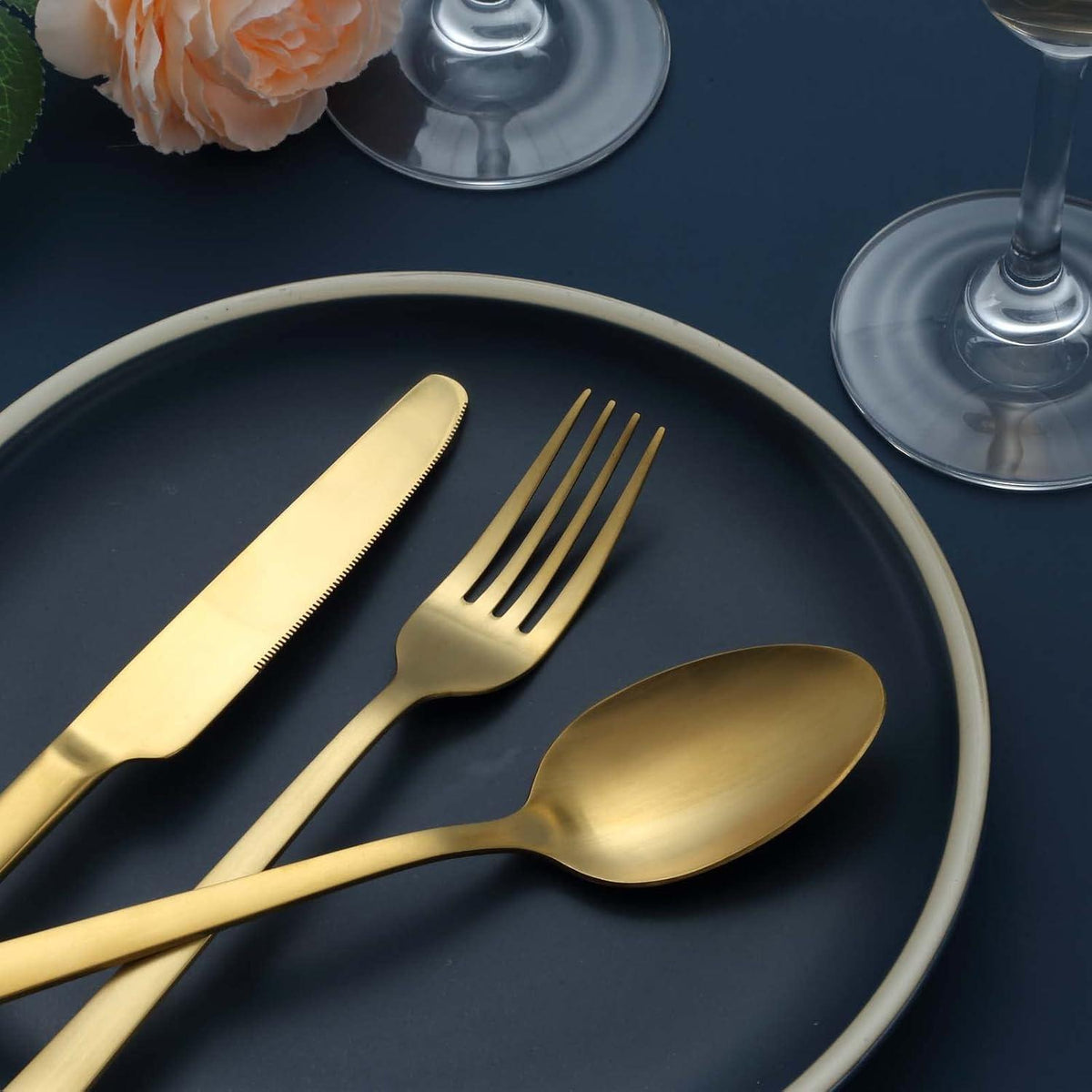 Besteckset Gold Matt 30-teilig für 6 Personen Edelstahl