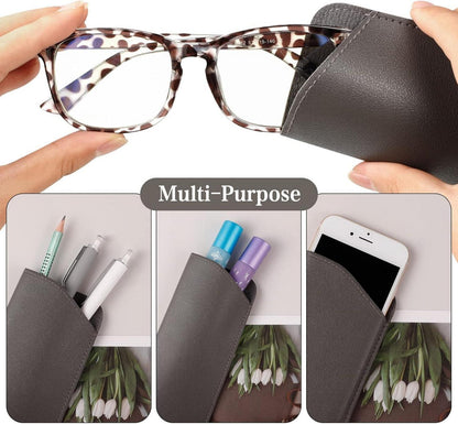 6er Pack Brillenetui Weich für Sonnenbrillen und Lesebrillen, Tragbares Brillen Etui Set