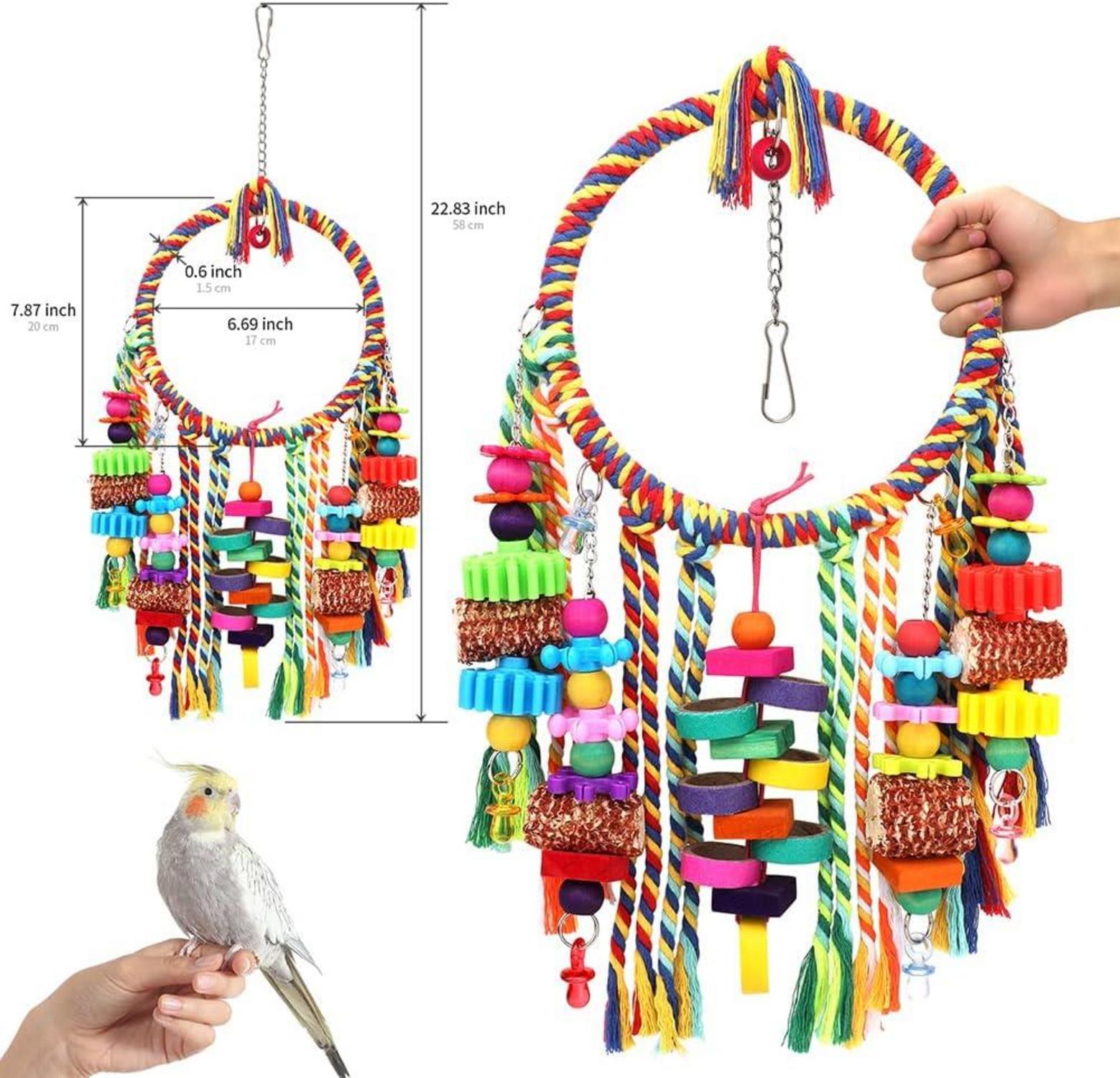 Vogelspielzeug Swing Ringschaukel mit Maiskolben für kleine Vögel