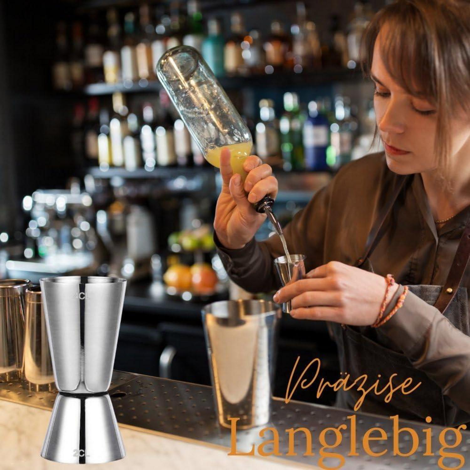 Cocktail Messbecher 2CL 4CL Doppelter Jigger Edelstahl Bar Zubehör