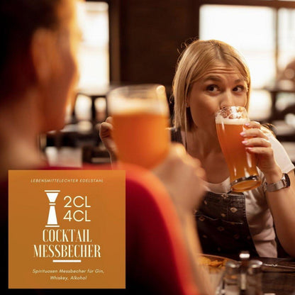 Edelstahl Cocktail Messbecher 2CL 4CL Bar Zubehör Gin Whiskey