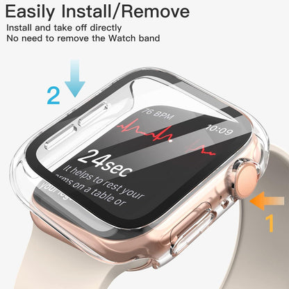 Schutzhülle Displayschutz Apple Watch SE Series 6 5 4 44mm Hülle Glasfolie 2 Stück