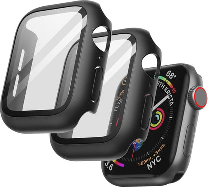 Displayschutz Hülle Apple Watch SE Series 6 5 4 44mm 2 Stück Schwarz